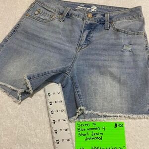 Seven 7 Blue denim shorts women 4 distressed. SKU400 #denimshorts